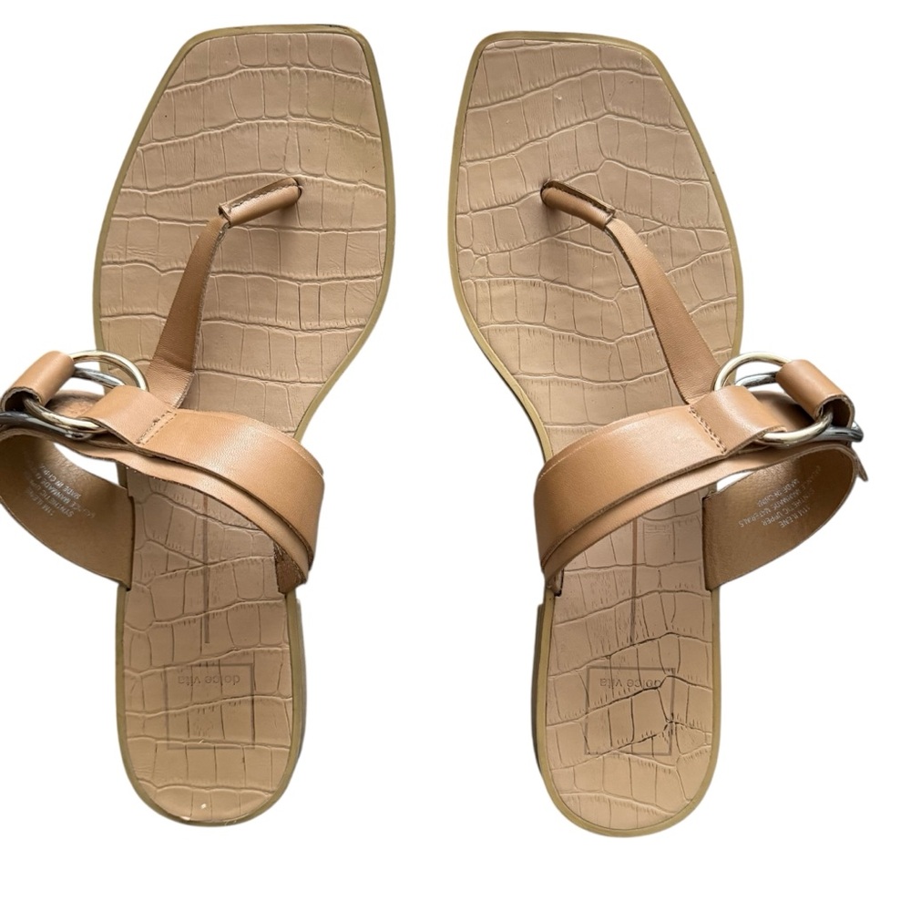 Dolce Vita Camel Croc-Pattern Sandals